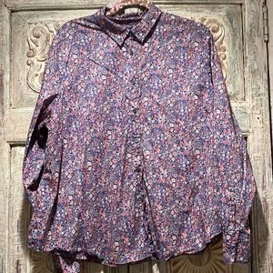 EUC J.Crew Liberty of London 100% Cotton Floral Button Down /Size 24/